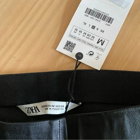 Zara limited edition sheep leather kick flare pants black - Picture 10 of 16